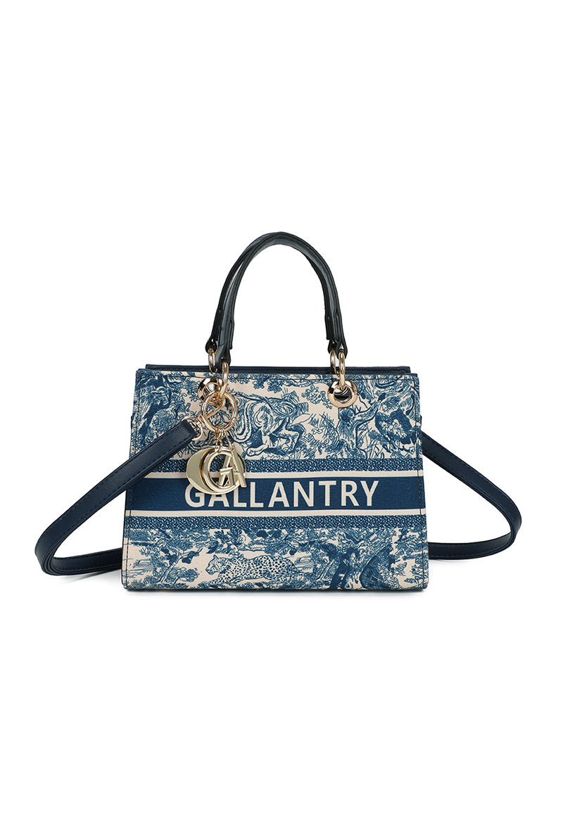 TAS BLAUW PRINT GALLANTRY PARIS