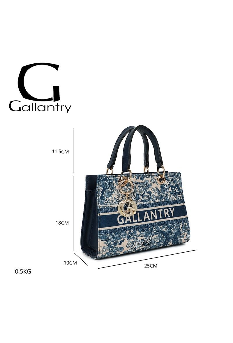 TAS BLAUW PRINT GALLANTRY PARIS
