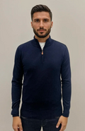 HALF ZIP SWEATER BLAUW CLAIR