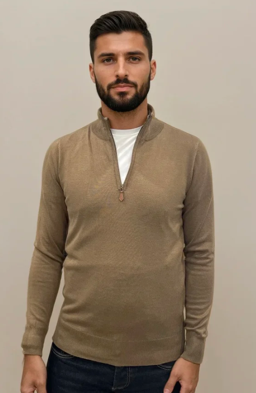 HALF ZIP SWEATER BRUIN