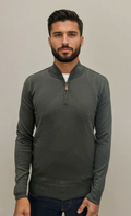 HALF ZIP SWEATER KAKI
