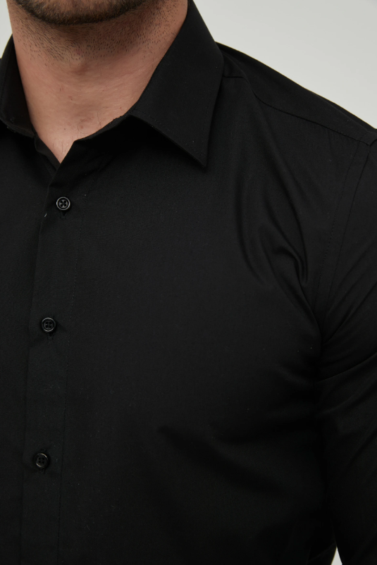 BASIC OVERHEMD SLIM-FIT ZWART