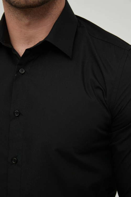 BASIC OVERHEMD SLIM-FIT ZWART