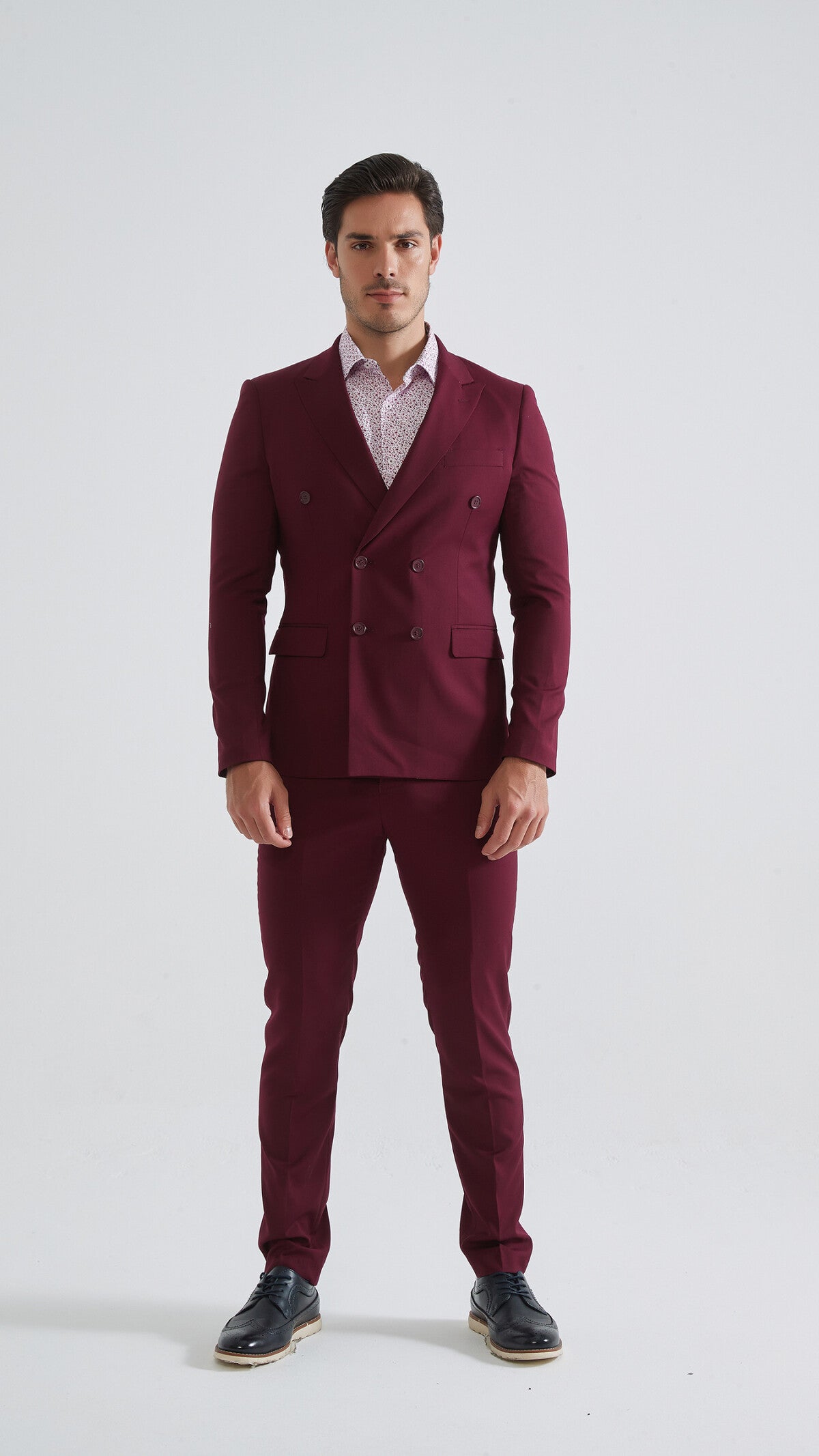 BORDEAUX SUIT DOUBLE-BREASTED