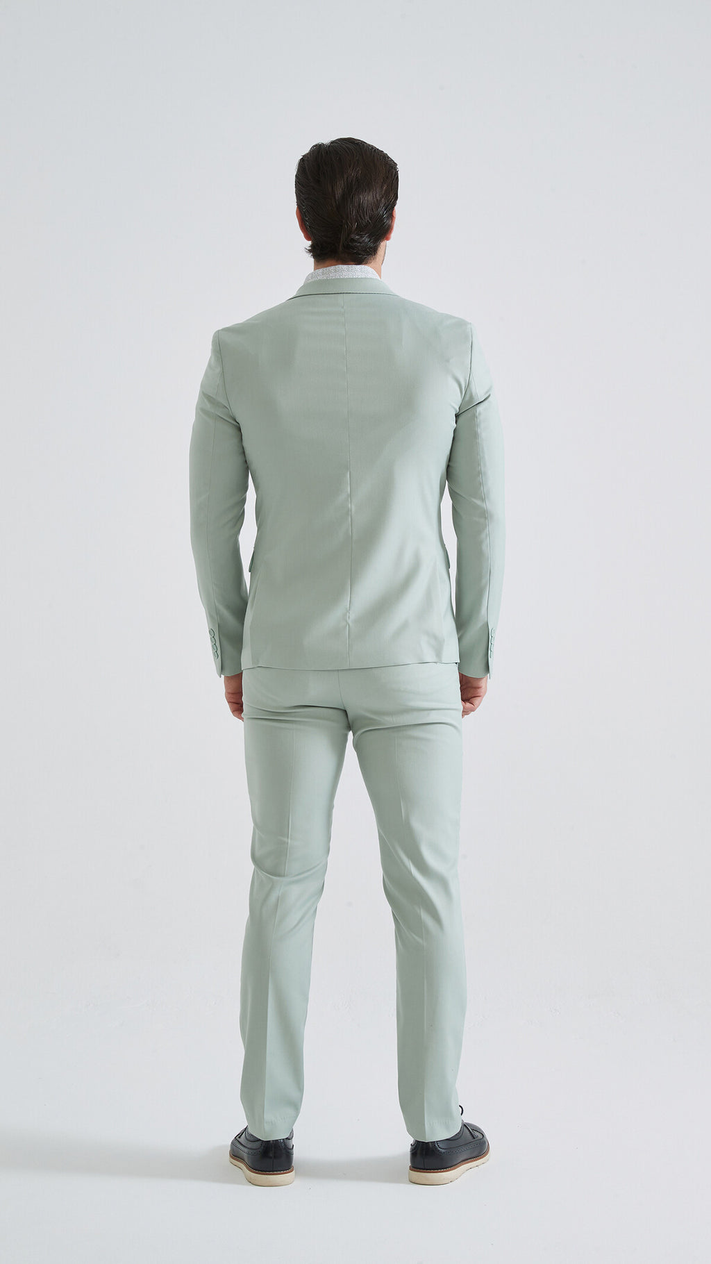 PASTEL GREEN SUIT DOUBLE-BREASTED