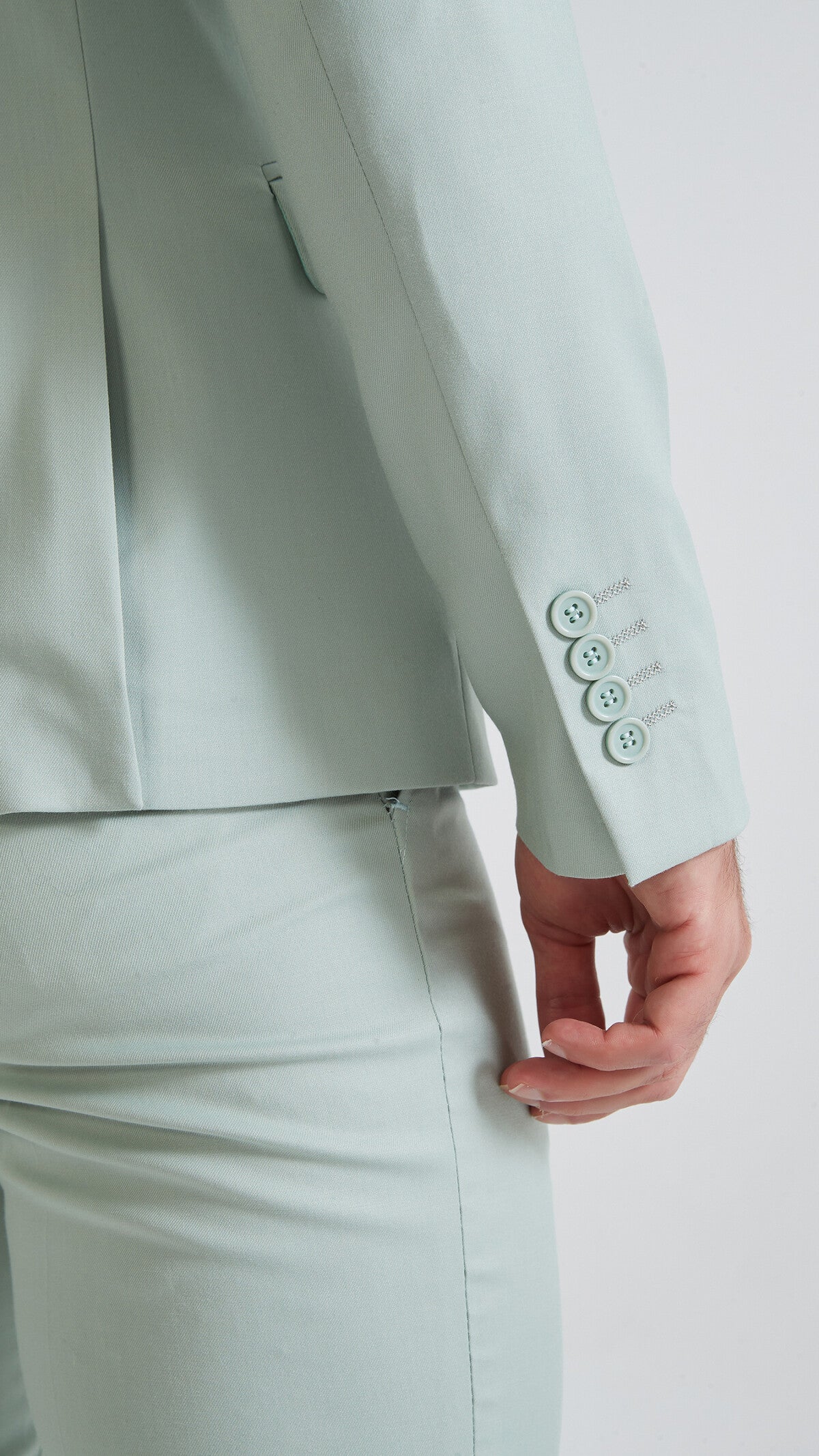 PASTEL GREEN SUIT DOUBLE-BREASTED