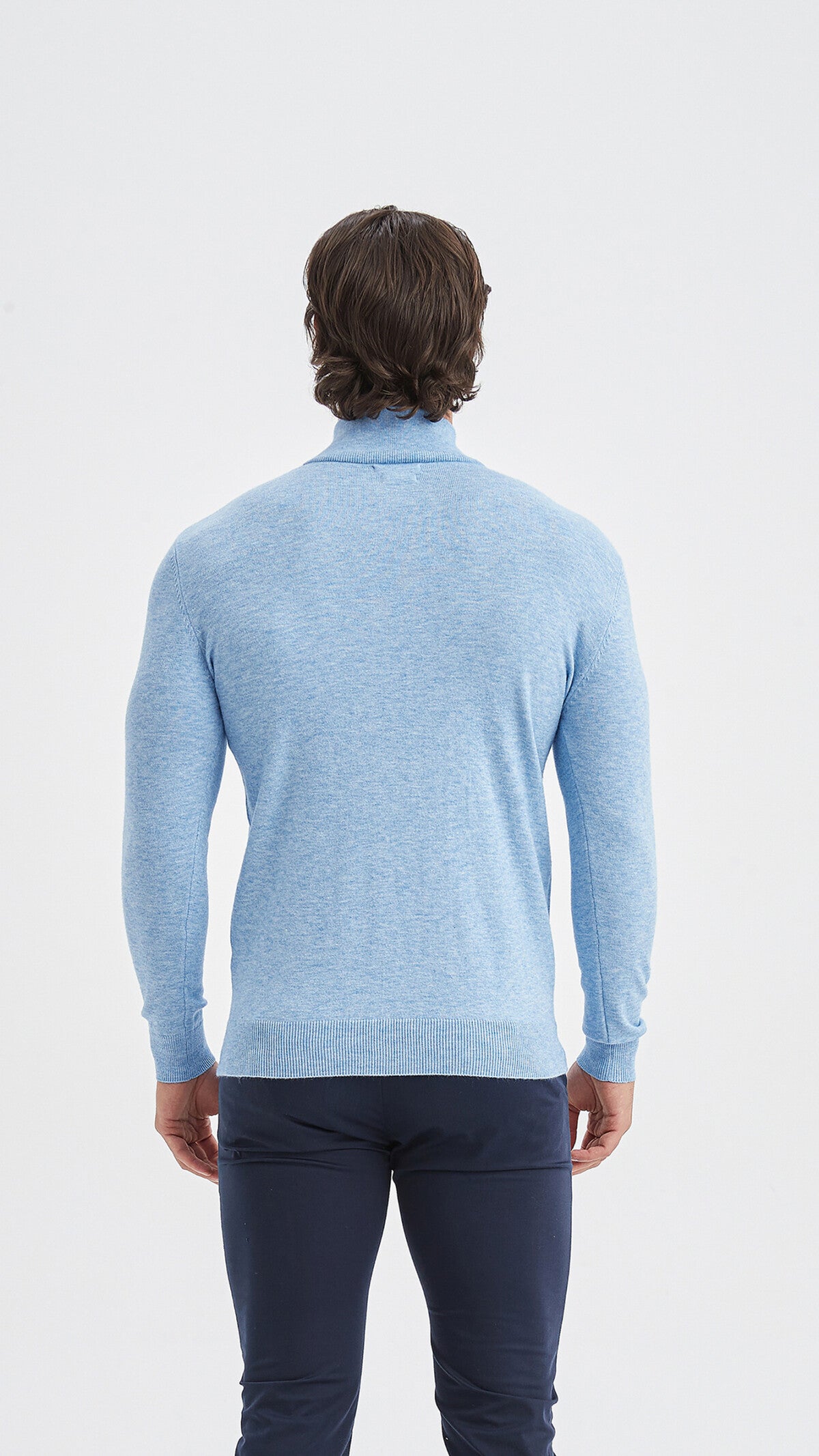 ZIP PULL SWEATER BABY BLUE