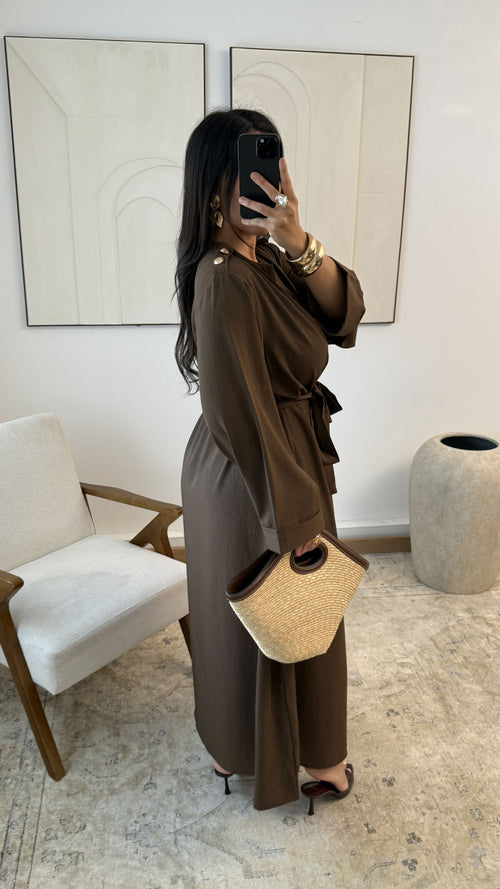 AVELYNE DRESS BROWN