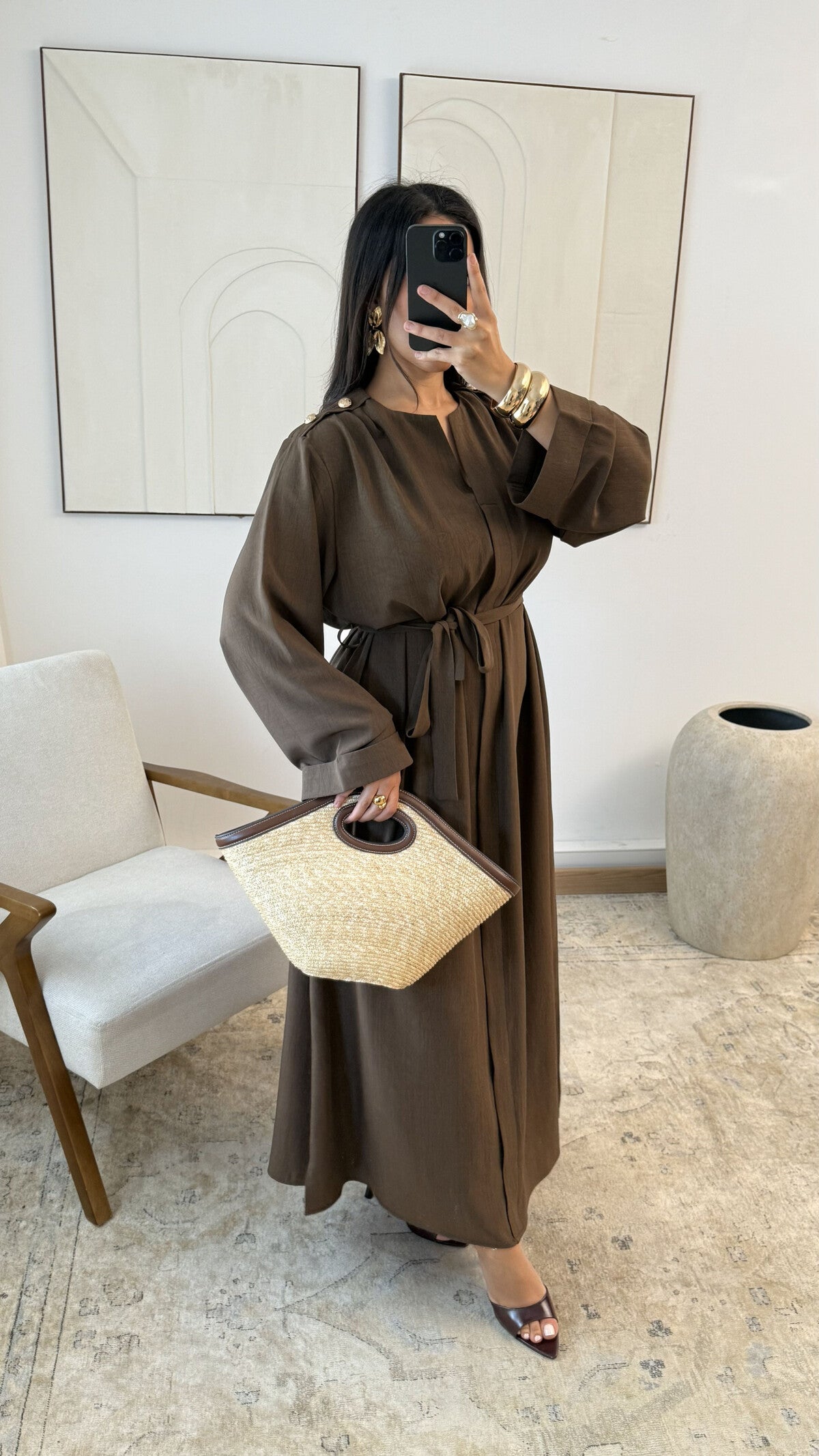 AVELYNE DRESS BROWN